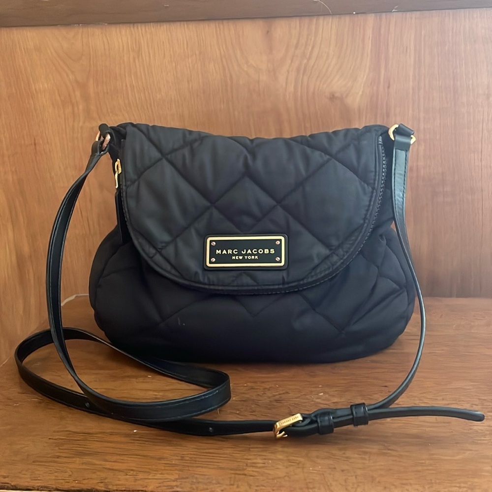 Marc Jacob black quilted nylon crossbody